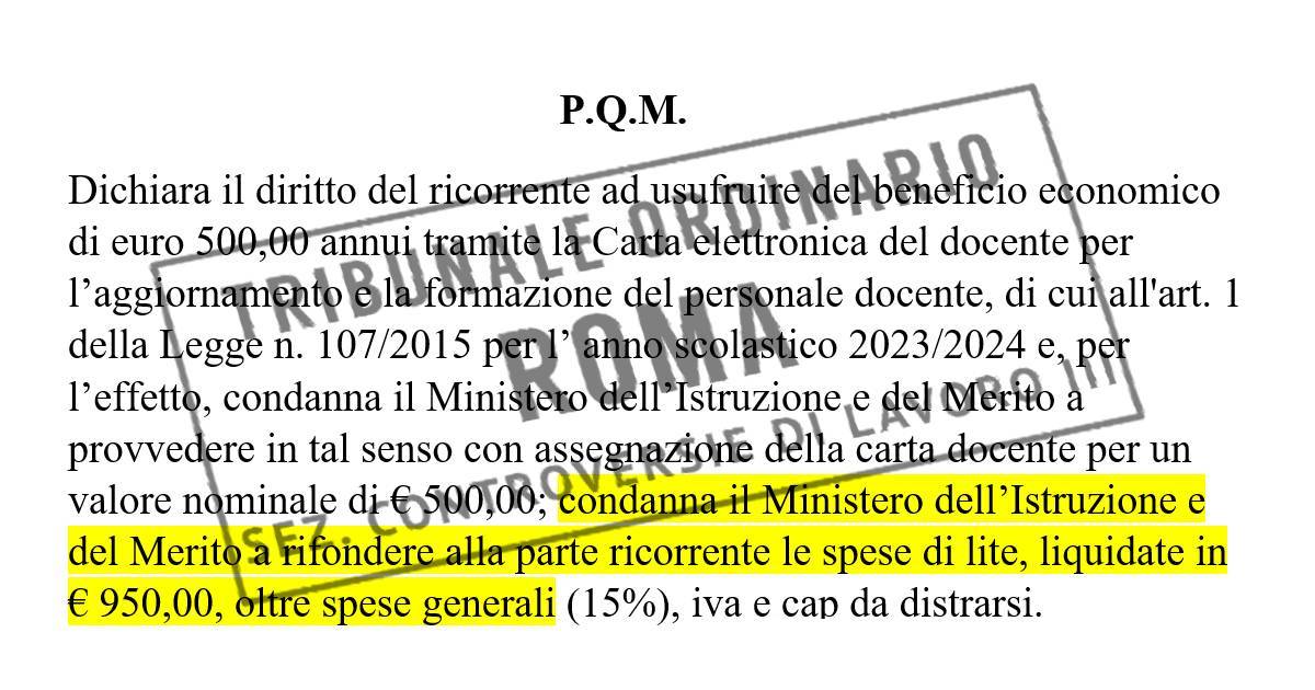 Sentenza del tribunale di Roma